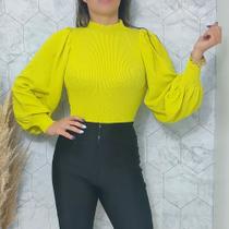 Blusa Tricot Modal Manga Bufante Vanessa - Cris Modas