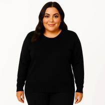 Blusa Tricot Modal Plus Size Feminina Leve Quente Canelada Blusa Tricot Modal Plus Size Feminina Leve Quente Canelada