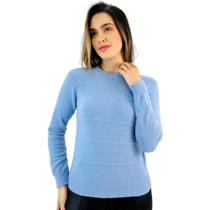 Blusa Tricot Nacional Lã Casual Manga Longa Feminina