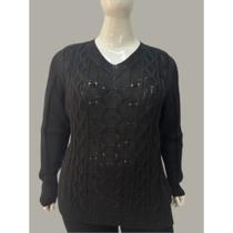Blusa Tricot Plus Size Feminina Lançamento Elegante Tricô Tam EXG G2
