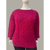 Blusa tricot Plus Size Moderna Manga Ampla EXG G2