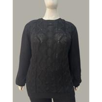 Blusa tricot Plus Size Moderna Manga Ampla EXG G2