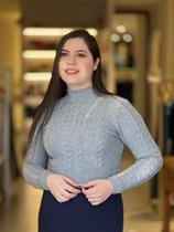 Blusa tricot trança cinza Blusa tricot trança cinza