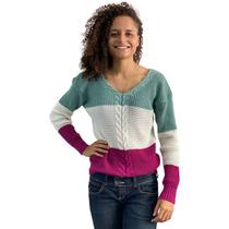Blusa Tricot Trico Listrada Colorida Lançamento Inverno 462