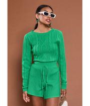 blusa tricot verde menta