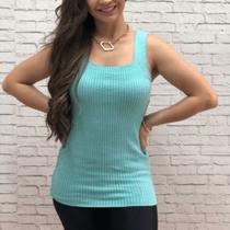blusa tricot verde menta