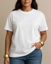 Blusa tshirt Feminina Branca Para DTF 100% Algodão Até Tamanho Plus Size