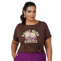 Blusa Tshirt Feminina Estampa Flores Happy