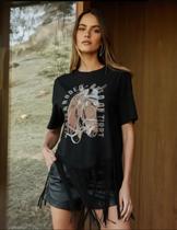 Blusa Tshirt Franjas Murau 123479 42 Preto