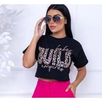 Blusa tshirt manga curta estampada BLID feminina