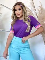 Blusa tshirt na cor lilas