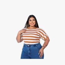 Blusa Tshirt plus Size manga curta feminina Estilo Clássico