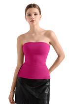 Blusa tubular feminina SUUKSESS com forro duplo rosa choque tamanho L