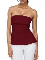 Blusa tubular LAOTEPO, sem alças, sem encosto, para mulheres, vermelha Blusa tubular LAOTEPO, sem alças, sem encosto, para mulheres, vermelha