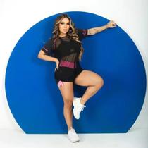 Blusa Tule Com Manga Microfibra Com Poliamida Moderna Desportiva Neon Blusa Tule Com Manga Microfibra Com Poliamida Moderna Desportiva Neon