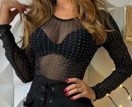 Blusa Tule Com pedras Blusa Tule Com pedras