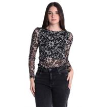 Blusa Tule Estampada Feminina Revanche - BL.FEM.00225 Blusa Tule Estampada Feminina Revanche - BL.FEM.00225