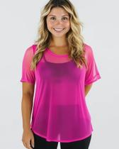 Blusa Tule Feminina Academia Blusinha Verão Moda Fitness Transparente - Contramão SP