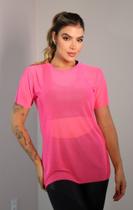 Blusa Tule Transparente Fitness Feminina com Manga Academia Conforto Verão