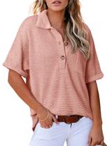 Blusa túnica Astylish Ladies Summer Waffle Knit Dusty Pink Blusa túnica Astylish Ladies Summer Waffle Knit Dusty Pink