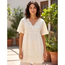 Blusa Túnica Bata Indiana Feminina Gestante Peq. Defeito HC-58981 Blusa Túnica Bata Indiana Feminina Gestante Peq. Defeito HC-58981