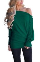 Blusa túnica feminina INFITTY, sem ombros, verde profundo Blusa túnica feminina INFITTY, sem ombros, verde profundo