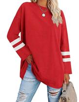 Blusa túnica feminina Larmliss de tamanho grande, gola redonda, manga comprida Blusa túnica feminina Larmliss de tamanho grande, gola redonda, manga comprida