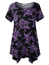 Blusa túnica LARACE de manga curta para mulheres plus size preta Blusa túnica LARACE de manga curta para mulheres plus size preta