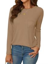 Blusa túnica NEYOUQE feminina de manga comprida de verão cáqui para mulheres