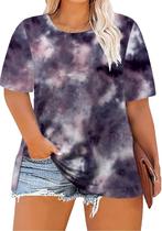 Blusa túnica para mulheres Hailey Plus Size, com abertura lateral, preta e rosa Blusa túnica para mulheres Hailey Plus Size, com abertura lateral, preta e rosa