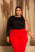 Blusa Uma Manga Black Plus Size Blusa Uma Manga Black Plus Size