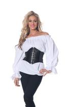 Blusa UNDERWRAPS Renaissance de manga comprida branca XXL para adultos Blusa UNDERWRAPS Renaissance de manga comprida branca XXL para adultos