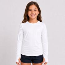 Blusa UV Infantil Com Dedeira Proteção Solar Manga Longa 04 ao 12 Anos Unissex Cor:PetroleoTamanho:04
