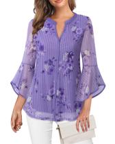 Blusa VALOLIA Spring 3/4 de manga 3/4 plus size roxa para mulheres