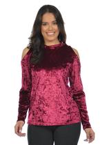 Blusa Veludo Gola Alta Fenomenal