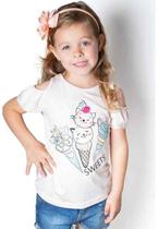 Blusa Verão Infantil Feminina Cia da Malha Sorvete