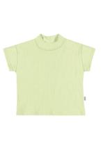 Blusa Verde Canelada Gola Alta Infantil Elian