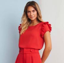 Blusa vermelha com babado 38