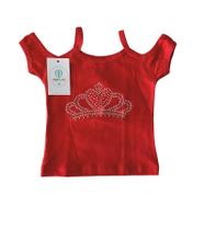Blusa Vermelha com Coroa e Manga Vazada Tam.2 Blusa Vermelha com Coroa e Manga Vazada Tam.2