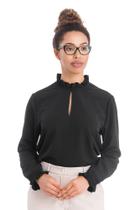 Blusa VerSil Preto com Babados TM M Blusa VerSil Preto com Babados TM M