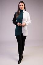 Blusa Vestleg Tricolor em Tricô Jéssi