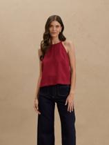 Blusa Via Lessa Gaeta com Alças Finas em Viscose Vinho Blusa Via Lessa Gaeta com Alças Finas em Viscose Vinho