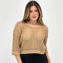 Blusa Via Tricot Modal Manga 3/4 Feminina Blusa Via Tricot Modal Manga 3/4 Feminina