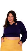 Blusa viscolinho cropped manga Blusa viscolinho cropped manga