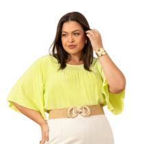 Blusa Viscolinho Manga Ampla Plus Size Blusa Viscolinho Manga Ampla Plus Size