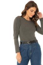 Blusa Viscolycra Zuup Manga Longa Grafite Blusa Viscolycra Zuup Manga Longa Grafite