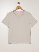 Blusa Viscose Canelado Plus Size Feminina CINZA CLARO - AUTENTIQUE