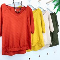 Blusa viscose elástico frente terracota p Blusa viscose elástico frente terracota p