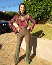 Blusa Viscose Estampada Com Gola Laço P Naguchi