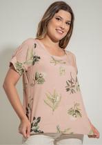 Blusa Viscose Pau a Pique Estampada Rosê